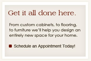 Finish your room with furniture and appliances through Lake Hallie Cabinets.
