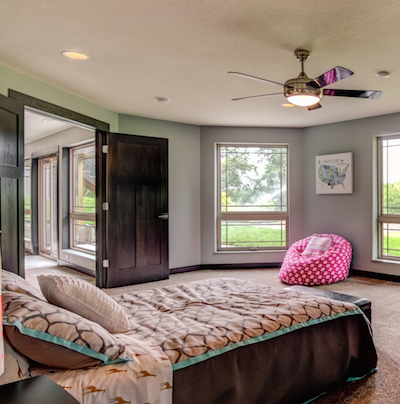 Bedroom space designed by Lake Hallie Cabinets & Design